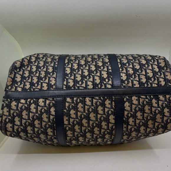 Dior Boston Bag Blue Oblique Canvas Duffle Bag - Picture 2 of 8